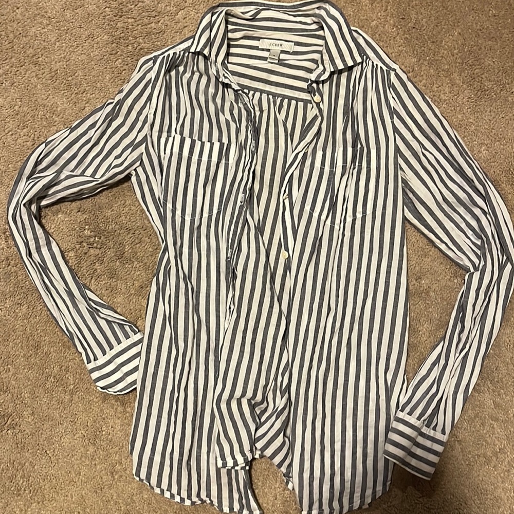 J Crew striped linen shirt